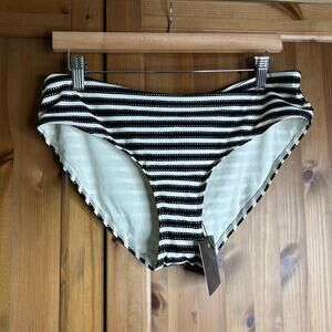 NWT Niptuck Swim Bottoms Stripe Women’s 16 Black White Pirates Lair Beachy‎ Chic